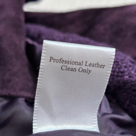 Coldwater Creek Suede Leather Jacket Women Medium Purple Lagenlook Whimsigoth - Picture 8 of 12